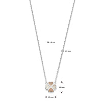 vDam Ketting Klavertje Parelmoer 36cm + 4 Cm Zilver Gerhodineerd 1337673  36cm