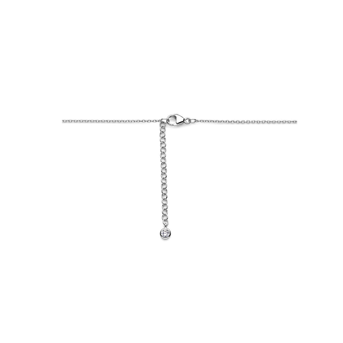 vDam Ketting Klavertje Parelmoer 41cm + 4 Cm Zilver Gerhodineerd 1337840  41cm