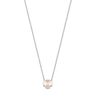 vDam Ketting Klavertje Parelmoer 41 + 4 Cm Zilver Gerhodineerd 1337840