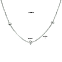 vDam Ketting Knopen 4,5 Mm 41cm + 4 Cm Zilver Gerhodineerd 1332246  41cm