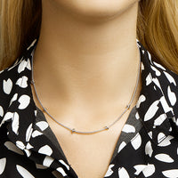 vDam Ketting Knopen 4,5 Mm 41cm + 4 Cm Zilver Gerhodineerd 1332246  41cm