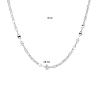 vDam Ketting Koffieboon 28 Mm 45cm Cm Zilver Gerhodineerd 1328286  45cm