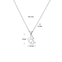 vDam Ketting Konijn 36cm + 4 Cm Zilver Gerhodineerd 1330030  36cm