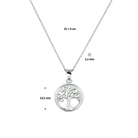 vDam Ketting Levensboom 41cm + 4 Cm Zilver Gerhodineerd 1330042  41cm