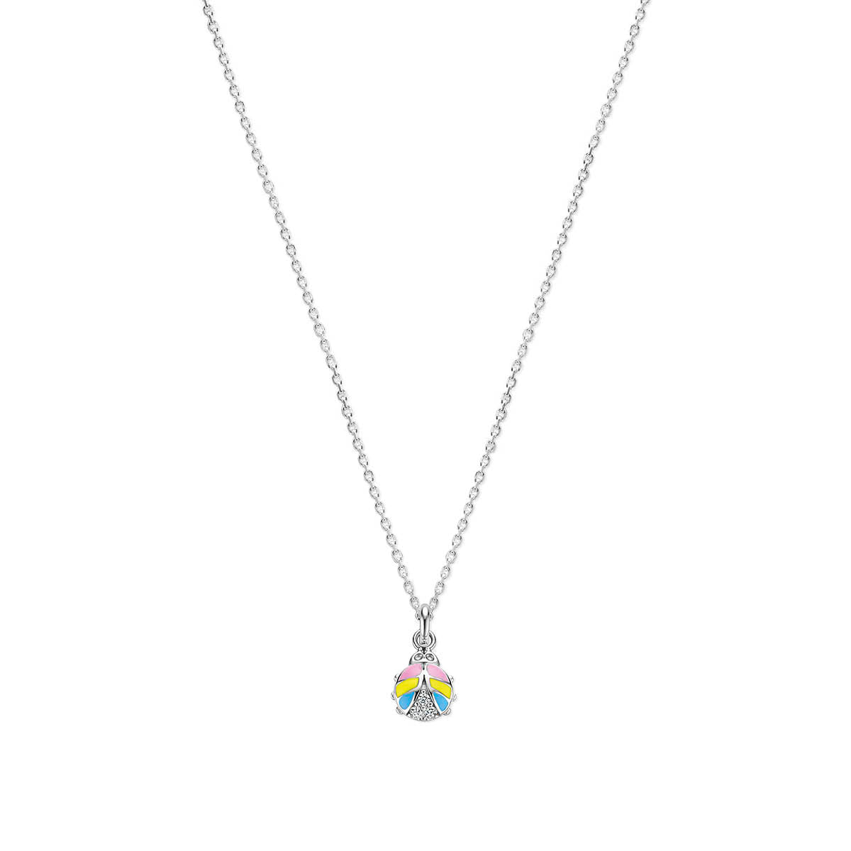 vDam Ketting Lieveheersbeestje Zirkonia 36 + 4 Cm Zilver Gerhodineerd 1340298