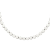 vDam Ketting Maansteen En Ringetjes 6,0 Mm 42 + 3 Cm Zilver Gerhodineerd 1336219