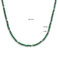 vDam Ketting Malachiet 42cm + 3 Cm Zilver Gerhodineerd 1336959  42cm