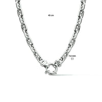 vDam Ketting Marine 7,6 Mm 45cm Cm Met Groot Springslot Zilver Gerhodineerd 1334428  45cm