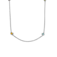 vDam Ketting Meerdere Kleuren Zirkonia 40 + 4 Cm Zilver Gerhodineerd 1335372