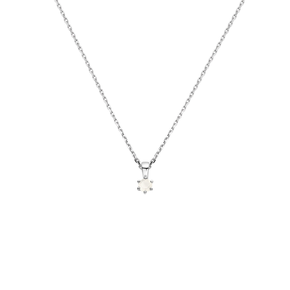 vDam Ketting Met Geboortesteen 41 + 4 Cm Zilver Gerhodineerd 1336431
