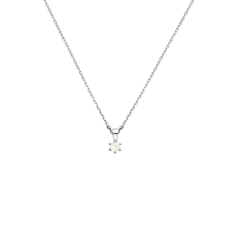 vDam Ketting Met Geboortesteen 41 + 4 Cm Zilver Gerhodineerd 1337527