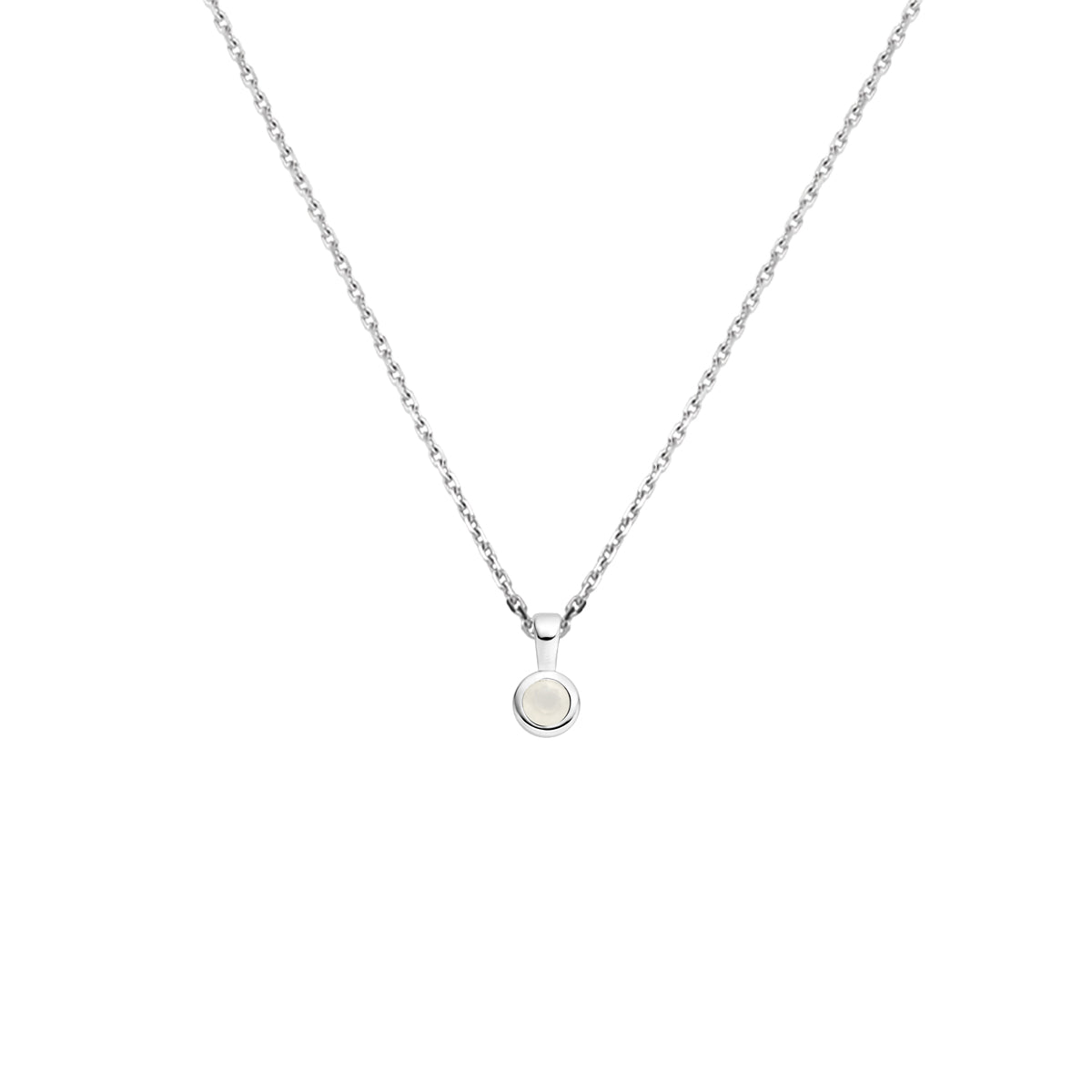 vDam Ketting Met Geboortesteen 41 + 4 Cm Zilver Gerhodineerd 1337564