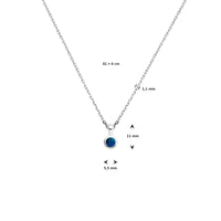vDam Ketting Met Geboortesteen 41cm + 4 Cm Zilver Gerhodineerd 1337487  41cm