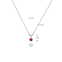 vDam Ketting Met Geboortesteen 41cm + 4 Cm Zilver Gerhodineerd 1337488  41cm