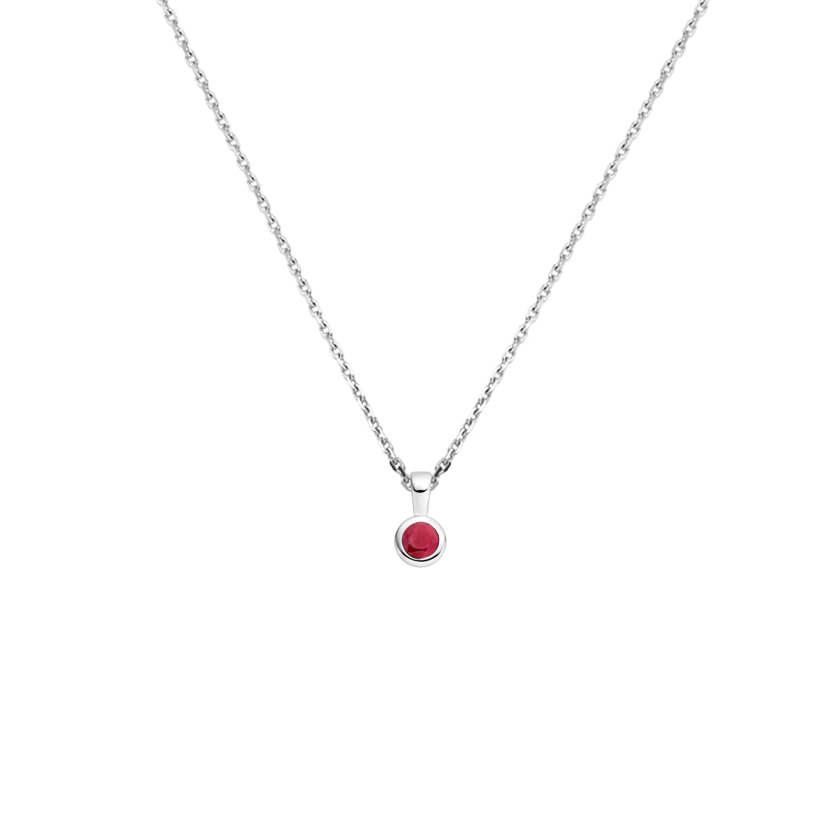 vDam Ketting Met Geboortesteen 41 + 4 Cm Zilver Gerhodineerd 1337568