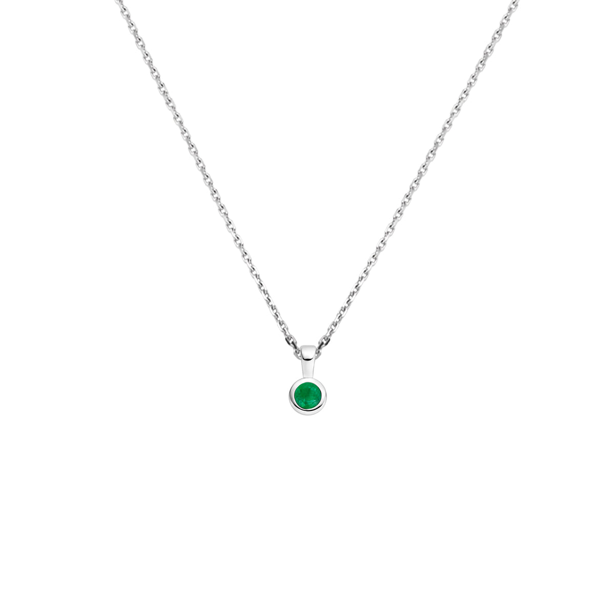 vDam Ketting Met Geboortesteen 41 + 4 Cm Zilver Gerhodineerd 1337571