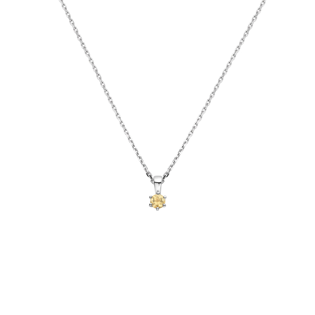 vDam Ketting Met Geboortesteen 41 + 4 Cm Zilver Gerhodineerd 1337535