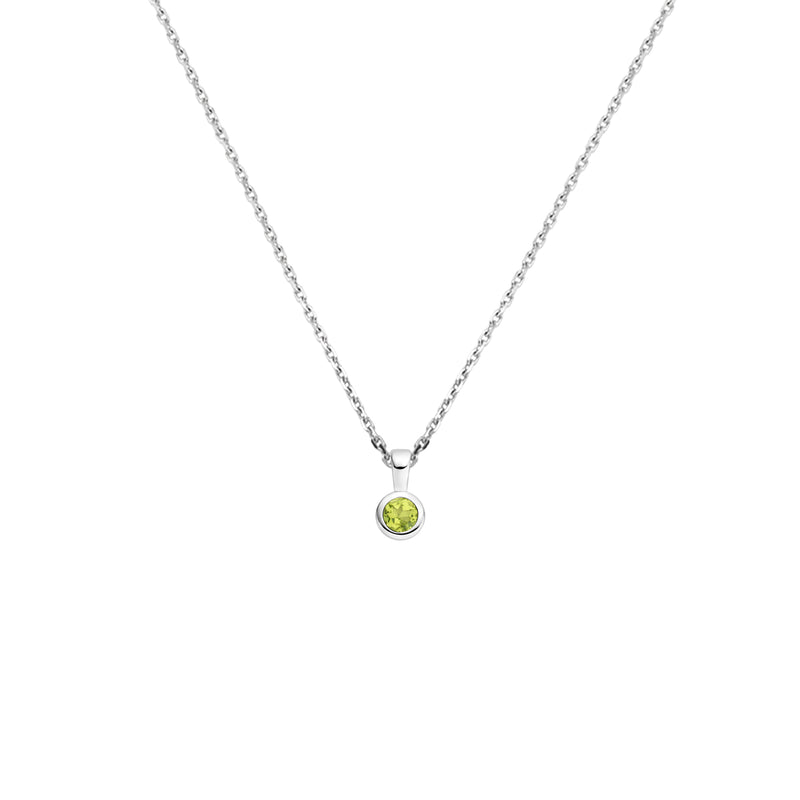 vDam Ketting Met Geboortesteen 41 + 4 Cm Zilver Gerhodineerd 1337497