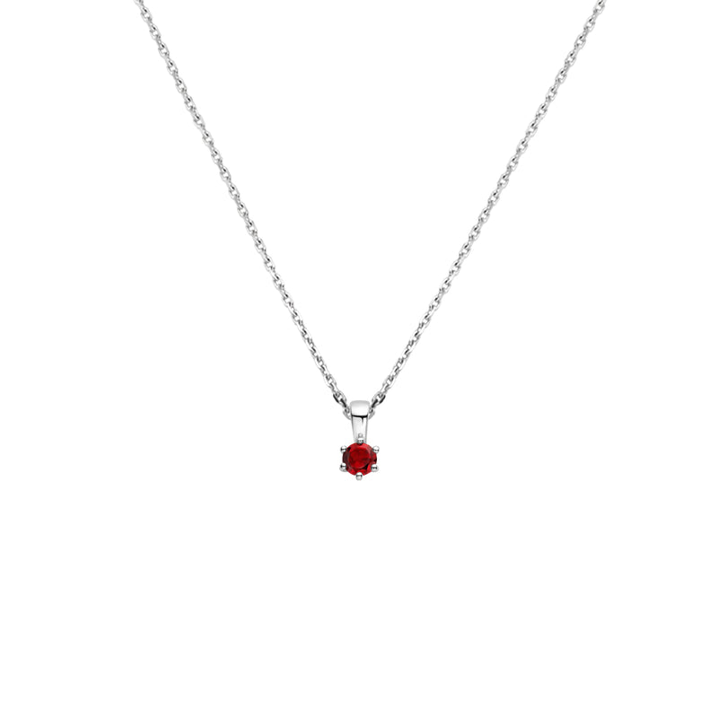 vDam Ketting Met Geboortesteen 41 + 4 Cm Zilver Gerhodineerd 1337501