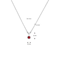 vDam Ketting Met Geboortesteen 41cm + 4 Cm Zilver Gerhodineerd 1337504  41cm