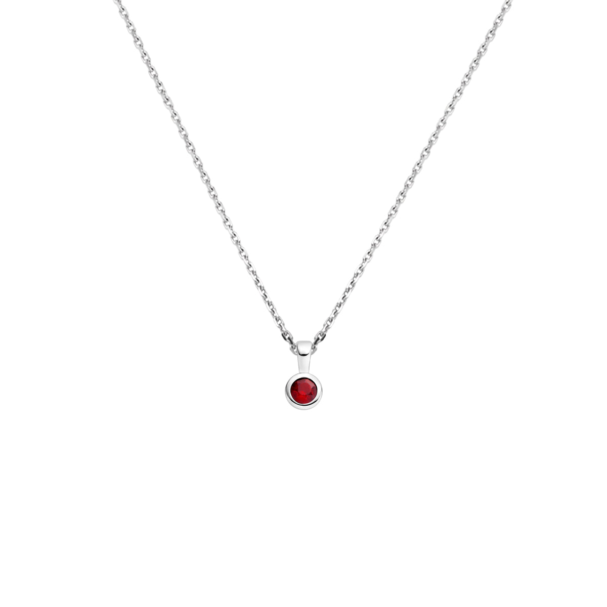 vDam Ketting Met Geboortesteen 41 + 4 Cm Zilver Gerhodineerd 1337504