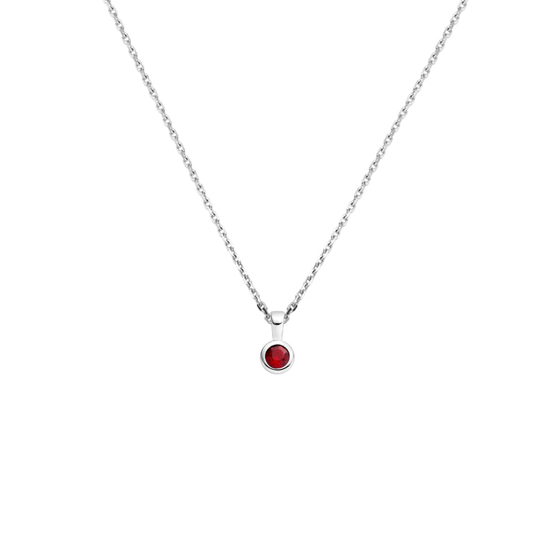 vDam Ketting Met Geboortesteen 41 + 4 Cm Zilver Gerhodineerd 1337504