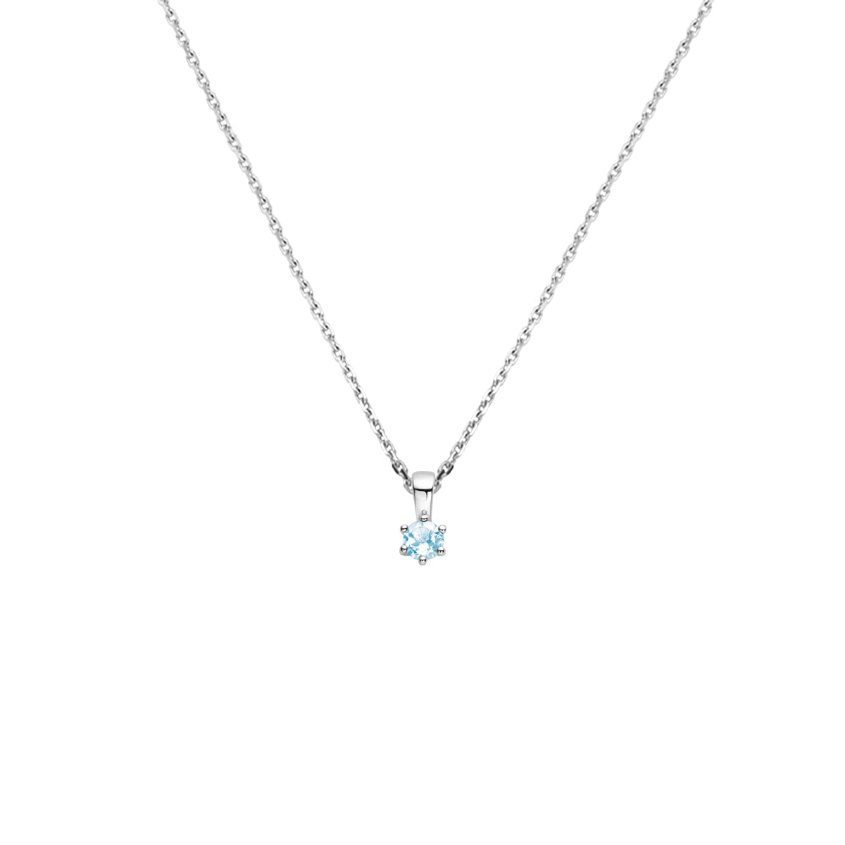 vDam Ketting Met Geboortesteen 41 + 4 Cm Zilver Gerhodineerd 1337552