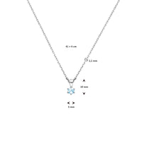 vDam Ketting Met Geboortesteen 41cm + 4 Cm Zilver Gerhodineerd 1337506  41cm