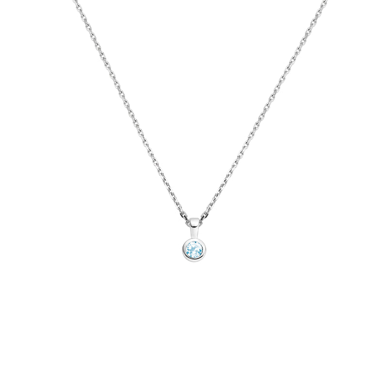 vDam Ketting Met Geboortesteen 41 + 4 Cm Zilver Gerhodineerd 1337581