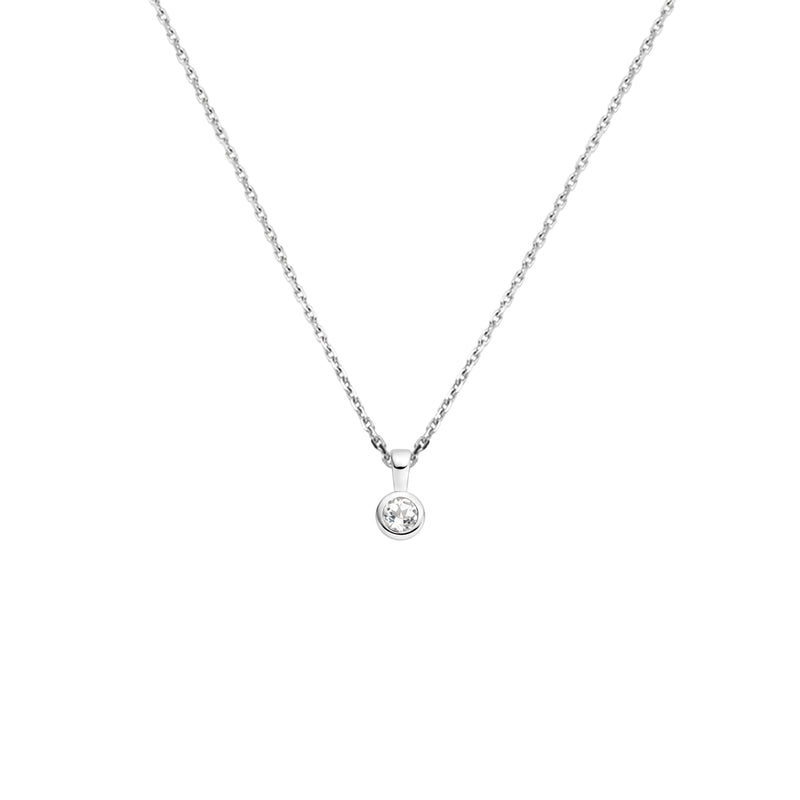 vDam Ketting Met Geboortesteen 41 + 4 Cm Zilver Gerhodineerd 1337513