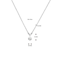 vDam Ketting Met Geboortesteen 41cm + 4 Cm Zilver Gerhodineerd 1337513  41cm