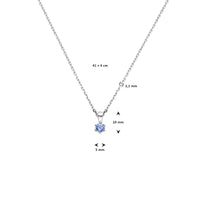 vDam Ketting Met Geboortesteen 41cm + 4 Cm Zilver Gerhodineerd 1337515  41cm