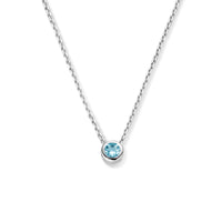 vDam Ketting Met Geboortesteen Zirkonia 41 + 4 Cm Zilver Gerhodineerd 1335928