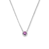 vDam Ketting Met Geboortesteen Zirkonia 41 + 4 Cm Zilver Gerhodineerd 1335929