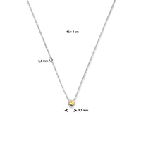 vDam Ketting Met Geboortesteen Zirkonia 41cm + 4 Cm Zilver Gerhodineerd 1335931  41cm