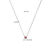 vDam Ketting Met Geboortesteen Zirkonia 41cm + 4 Cm Zilver Gerhodineerd 1335933  41cm