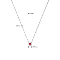 vDam Ketting Met Geboortesteen Zirkonia 41cm + 4 Cm Zilver Gerhodineerd 1335936  41cm