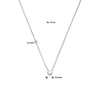 vDam Ketting Met Geboortesteen Zirkonia 41cm + 4 Cm Zilver Gerhodineerd 1335938  41cm