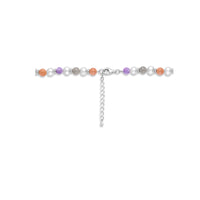 vDam Ketting Natuurlijke Kleurstenen En Parels 7,0 Mm 42cm + 4 Cm Zilver Gerhodineerd 1336544  42cm