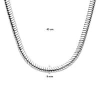 vDam Ketting Omega 9 Mm 45cm Cm Zilver Gerhodineerd 1341635  45cm
