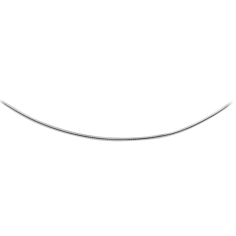vDam Ketting Omega Rond 1,6 Mm 42cm + 3 Cm Zilver Gerhodineerd 1329069  42cm