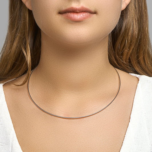 vDam Ketting Omega Rond 42cm + 3 Cm 1,4 Mm Zilver Gerhodineerd 1329068  42cm