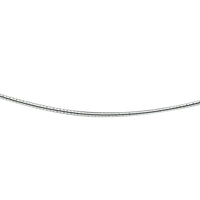 vDam Ketting Omega Rond 42 + 3 Cm 1,4 Mm Zilver Gerhodineerd 1329068