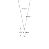 vDam Ketting Ovaal 42cm + 3 Cm Zilver Gerhodineerd 1334903  42cm