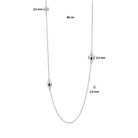 vDam Ketting Ovaaltjes 80cm Cm Zilver Gerhodineerd 1328211  80cm