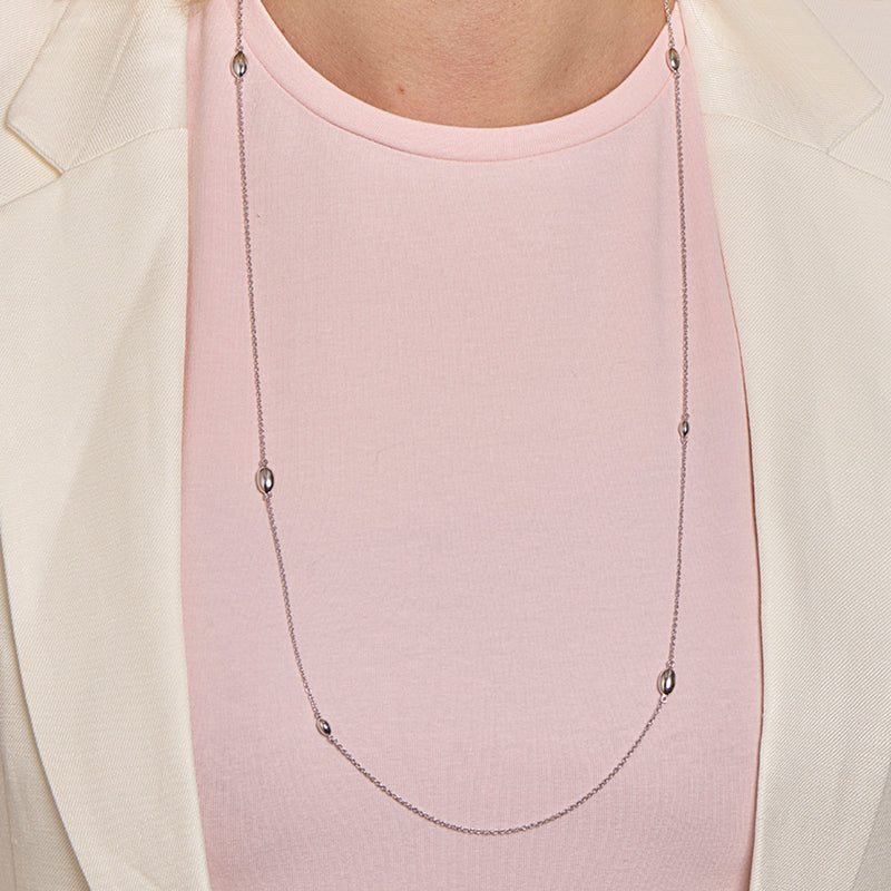 vDam Ketting Ovaaltjes 80cm Cm Zilver Gerhodineerd 1328211  80cm