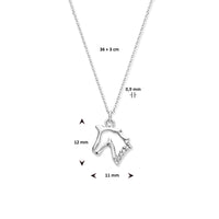 vDam Ketting Paard 36cm + 3 Cm Zilver Gerhodineerd 1334302  36cm