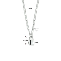 vDam Ketting Paperclip En Slotje 40cm Cm Zilver Gerhodineerd 1334446  40cm