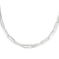 vDam Ketting Paperclip Plat 5,0 Mm 42 + 4 Cm Zilver Gerhodineerd 1336244