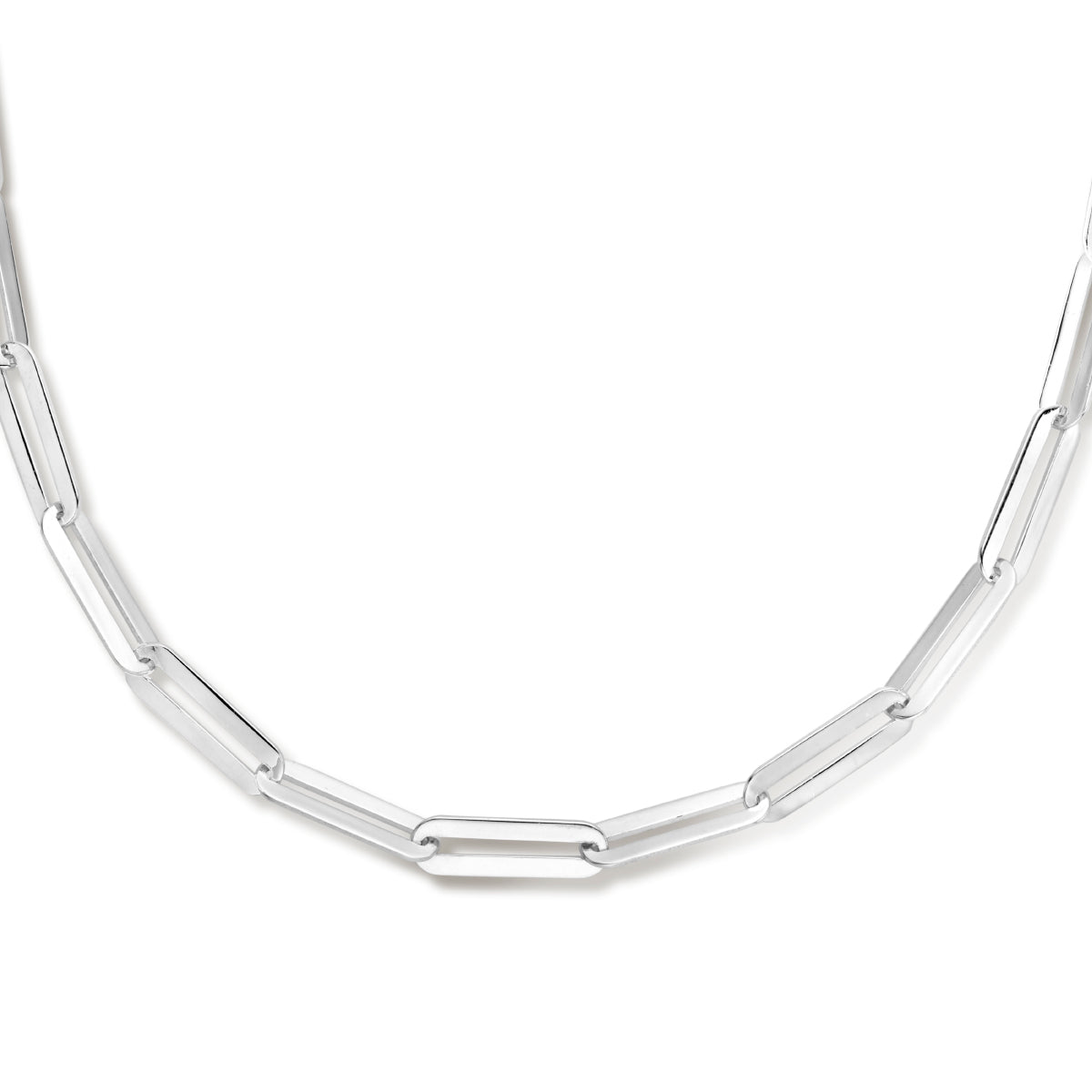 vDam Ketting Paperclip Plat 5,2 Mm 42 + 4 Cm Zilver Gerhodineerd 1336242